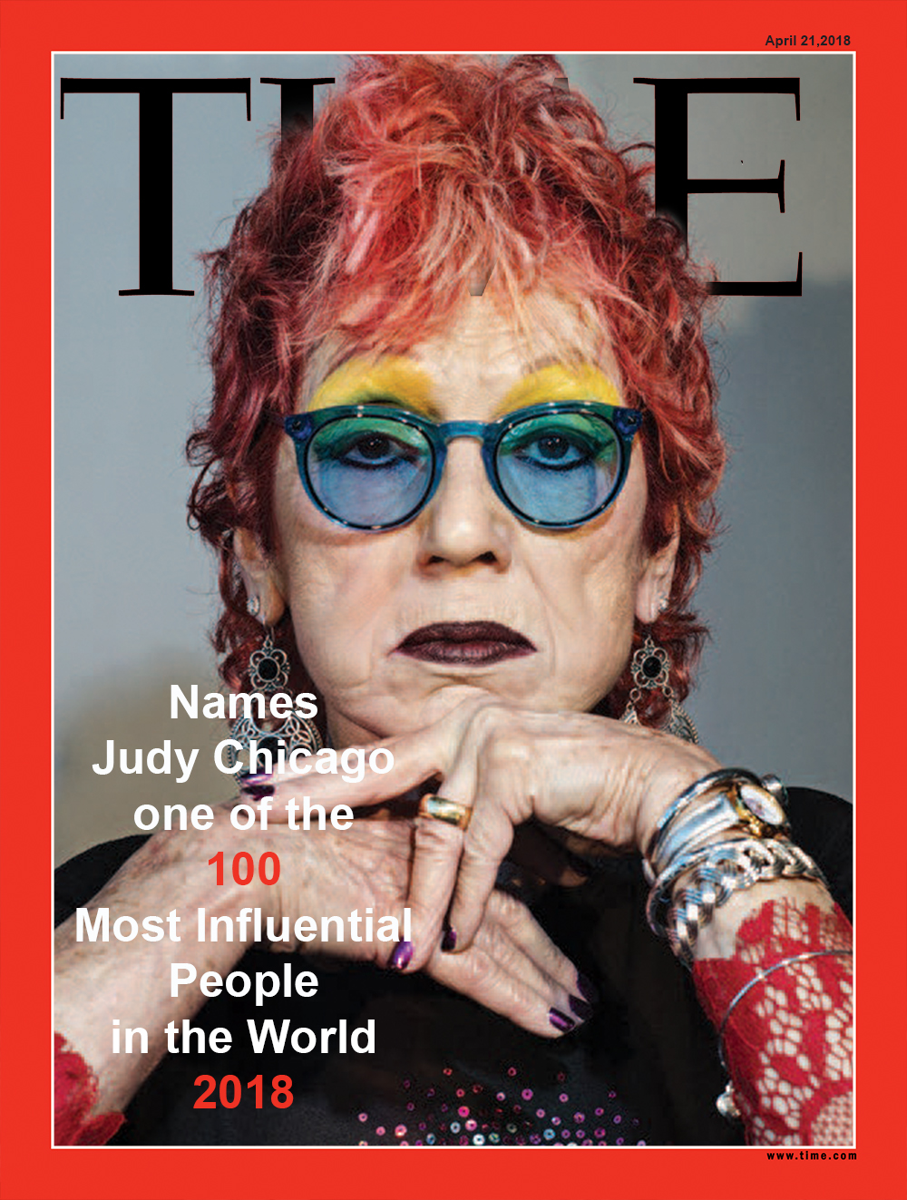 Judy Chicago ARTIST JUDY CHICAGO NAMED TO TIME 100 ANNUAL LIST OF MOST INFLUENTIAL PEOPLE IN THE WORLD