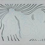  Drawing for silkscreen print -pattern for Birth Tear/Tear - Ribbon plate